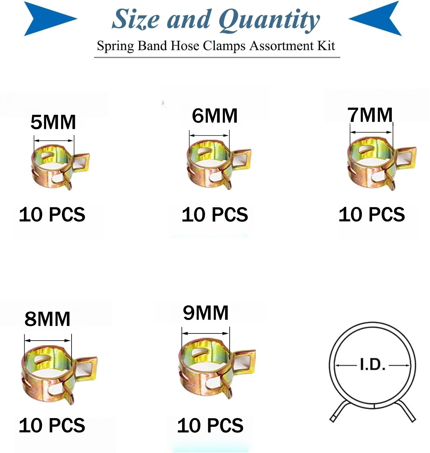 50 Pezzi Fascette a Molla 5mm  - Pipe Clamp Bar recensione e prezzo